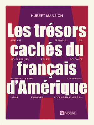 cover image of trésors cachés du français d'Amérique
